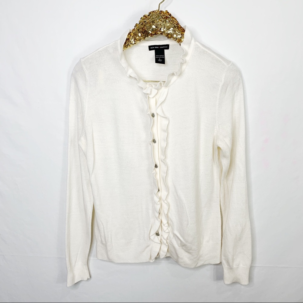 NEW YORK & COMPANY Jewel Button Cardigan - Picture 1 of 5